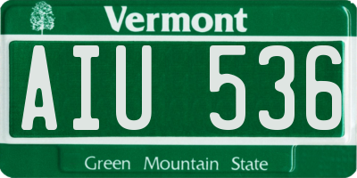 VT license plate AIU536