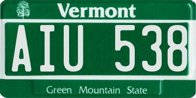 VT license plate AIU538