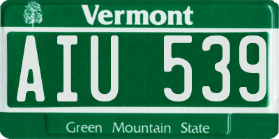 VT license plate AIU539