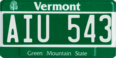 VT license plate AIU543