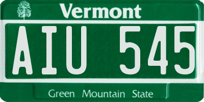VT license plate AIU545