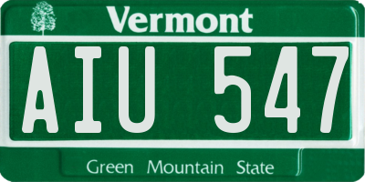 VT license plate AIU547