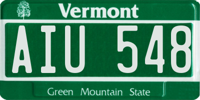 VT license plate AIU548