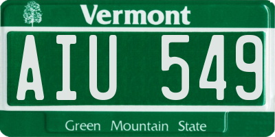 VT license plate AIU549