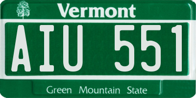 VT license plate AIU551