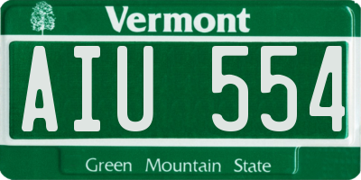 VT license plate AIU554