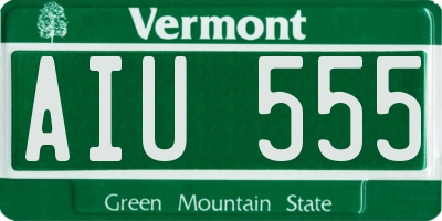 VT license plate AIU555