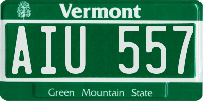 VT license plate AIU557