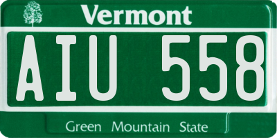 VT license plate AIU558