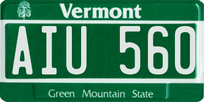 VT license plate AIU560