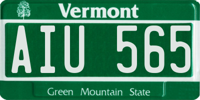 VT license plate AIU565