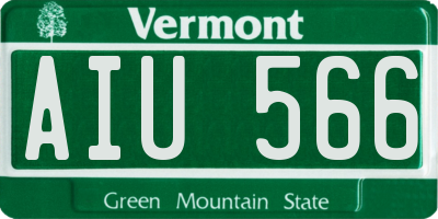 VT license plate AIU566