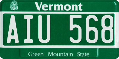 VT license plate AIU568