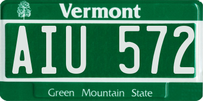 VT license plate AIU572