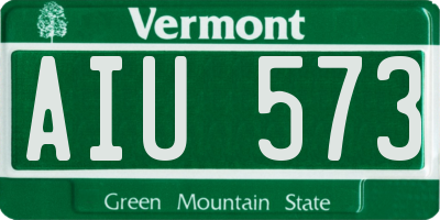 VT license plate AIU573