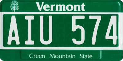 VT license plate AIU574