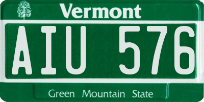 VT license plate AIU576