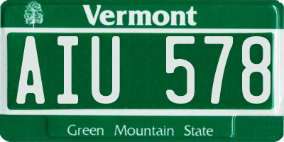 VT license plate AIU578