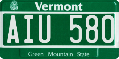 VT license plate AIU580