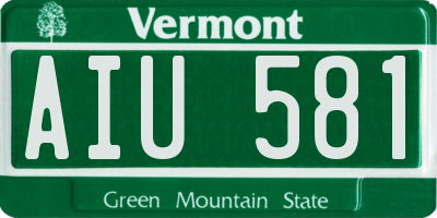 VT license plate AIU581