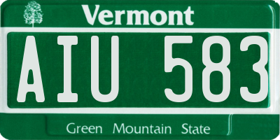 VT license plate AIU583