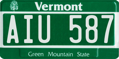 VT license plate AIU587