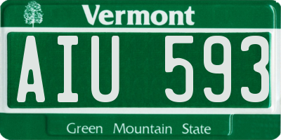 VT license plate AIU593