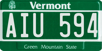 VT license plate AIU594