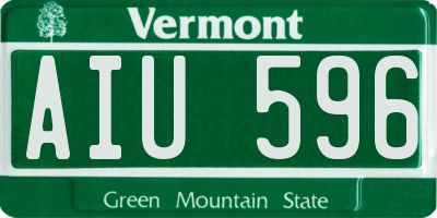 VT license plate AIU596