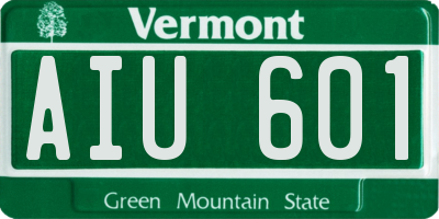VT license plate AIU601