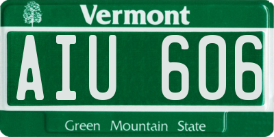 VT license plate AIU606