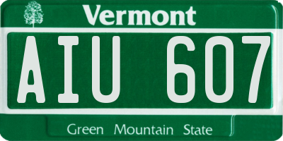 VT license plate AIU607