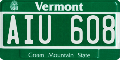VT license plate AIU608