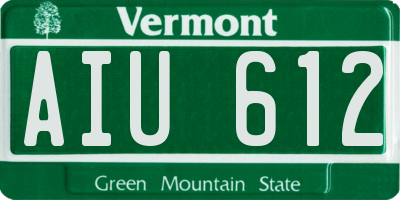 VT license plate AIU612