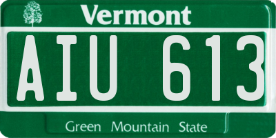 VT license plate AIU613