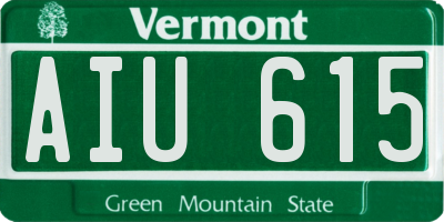 VT license plate AIU615