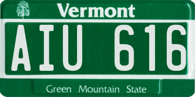 VT license plate AIU616