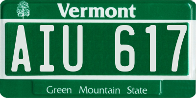 VT license plate AIU617