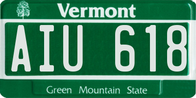 VT license plate AIU618