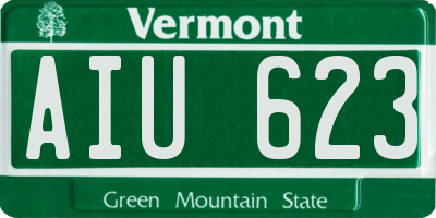 VT license plate AIU623