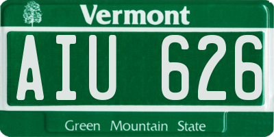 VT license plate AIU626