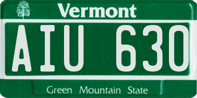 VT license plate AIU630