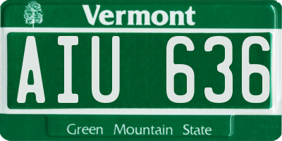 VT license plate AIU636