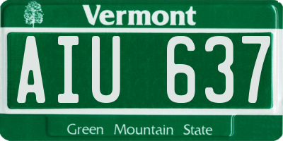 VT license plate AIU637