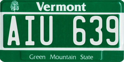 VT license plate AIU639