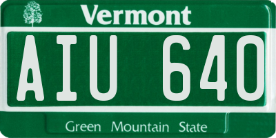 VT license plate AIU640