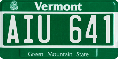 VT license plate AIU641