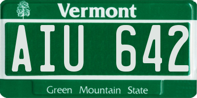 VT license plate AIU642