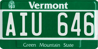 VT license plate AIU646