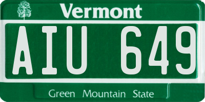 VT license plate AIU649